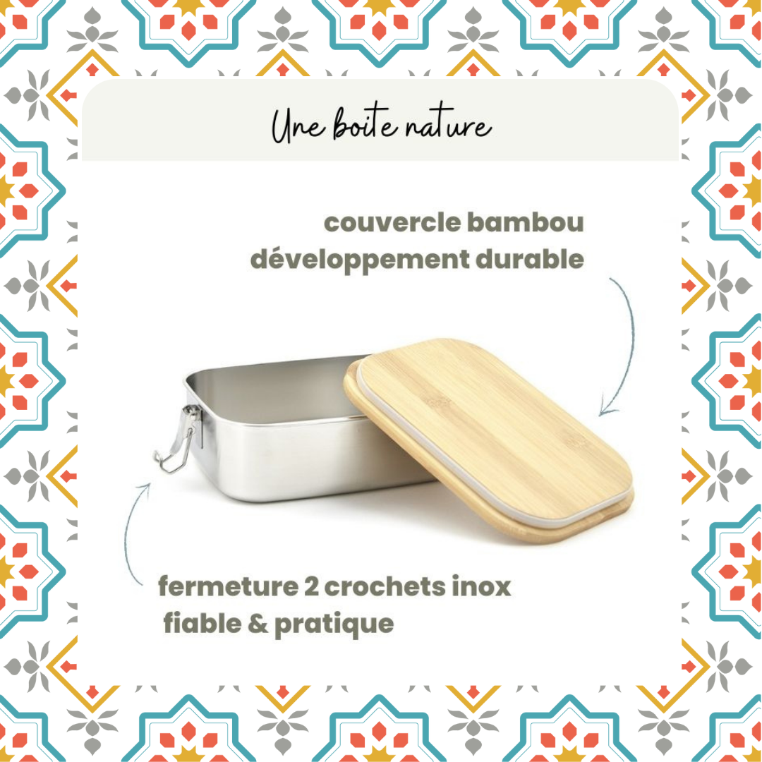 Boite alimentaire bento en inox et bambou &agrave; petit prix sur sans-bpa.com